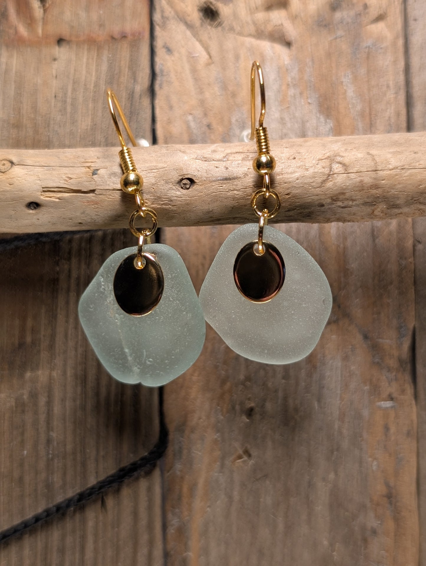 Light Blue Beach Glass Earrings