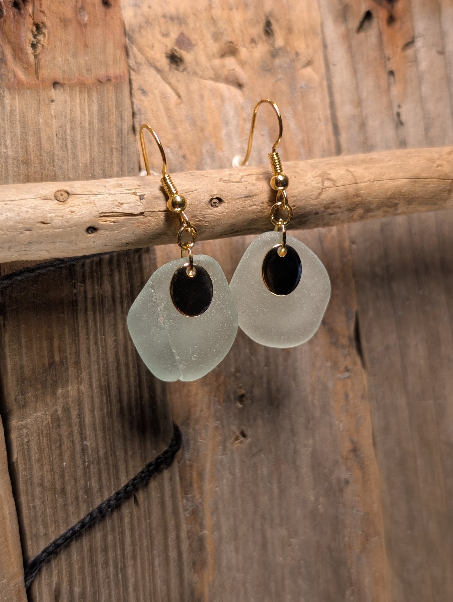 Light Blue Beach Glass Earrings