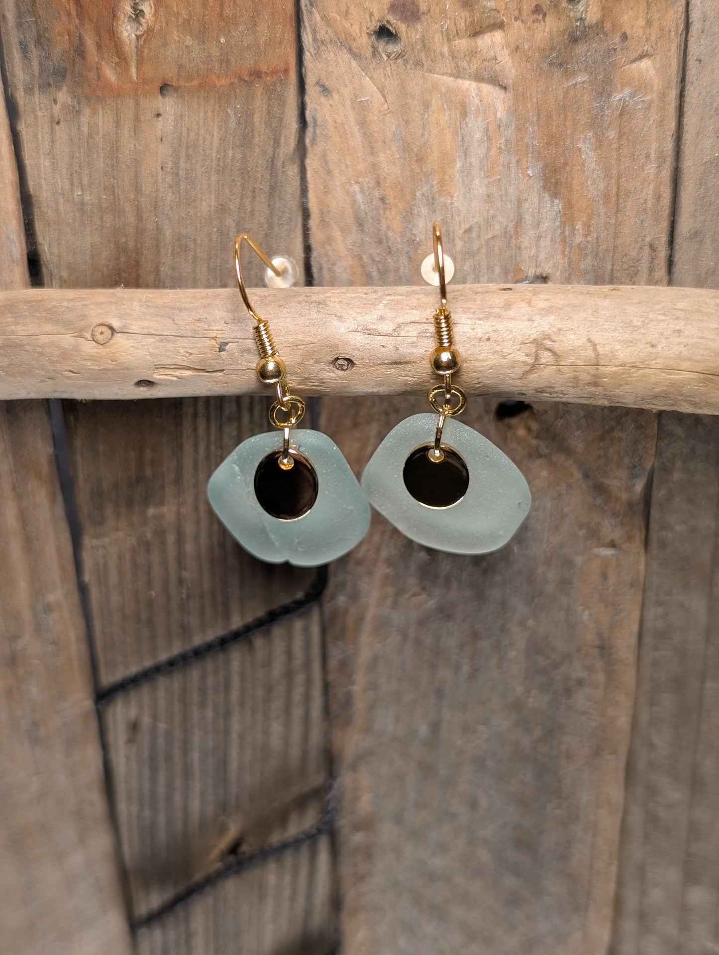 Light Blue Beach Glass Earrings