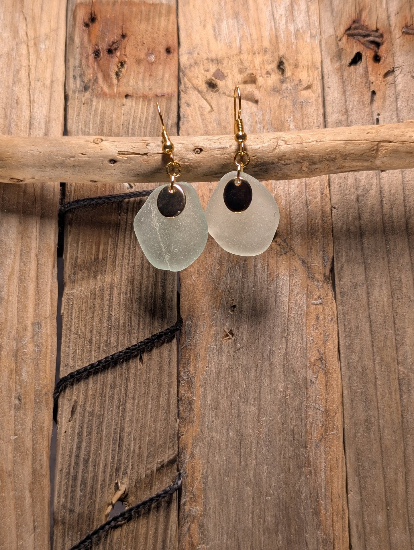 Light Blue Beach Glass Earrings
