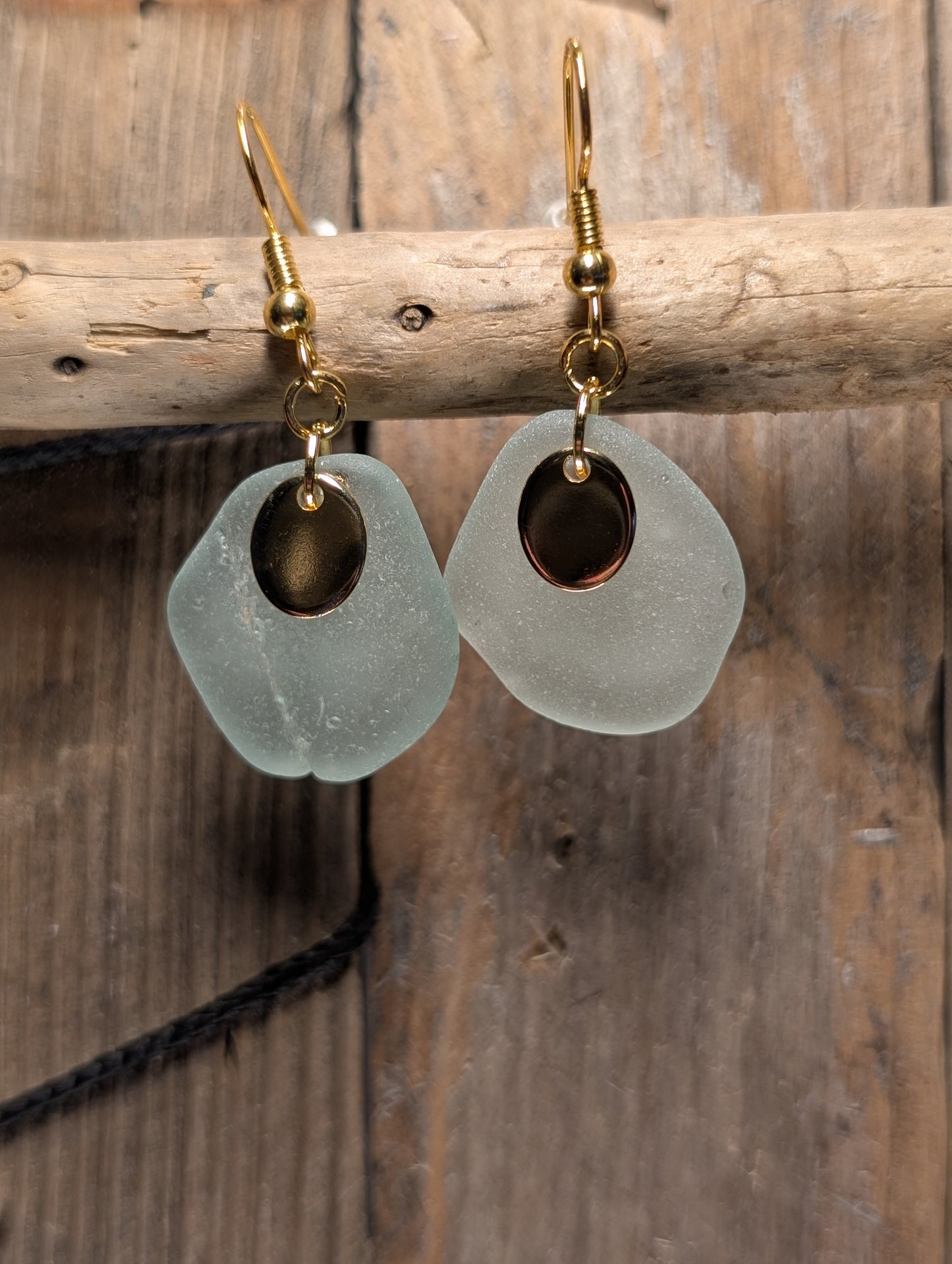 Light Blue Beach Glass Earrings