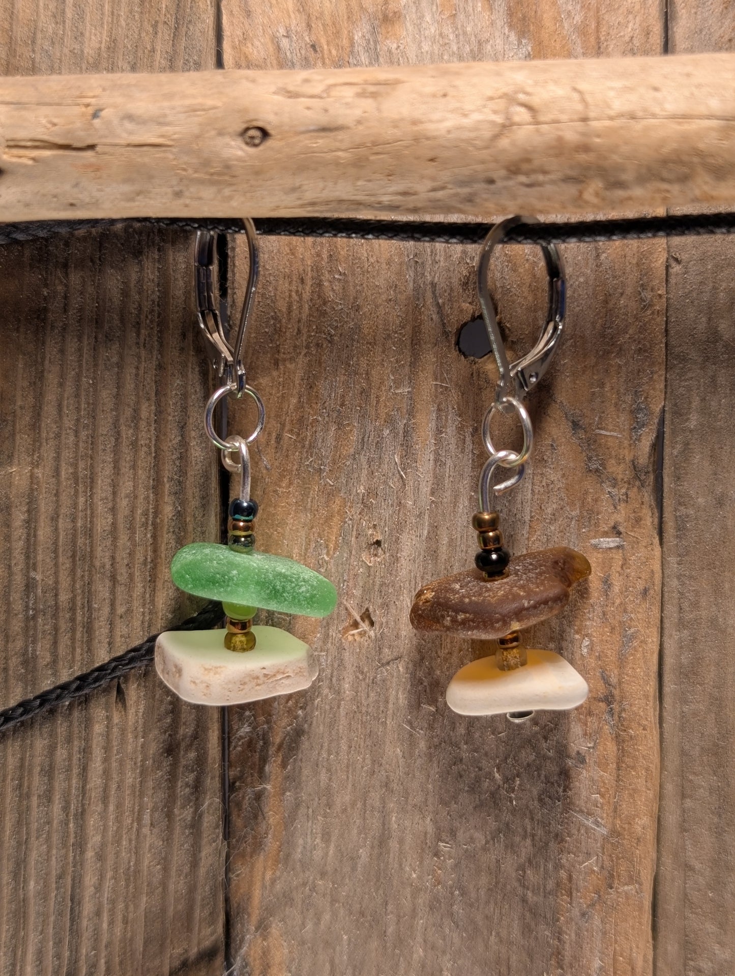 Stacked Beach Glass & Porcelain