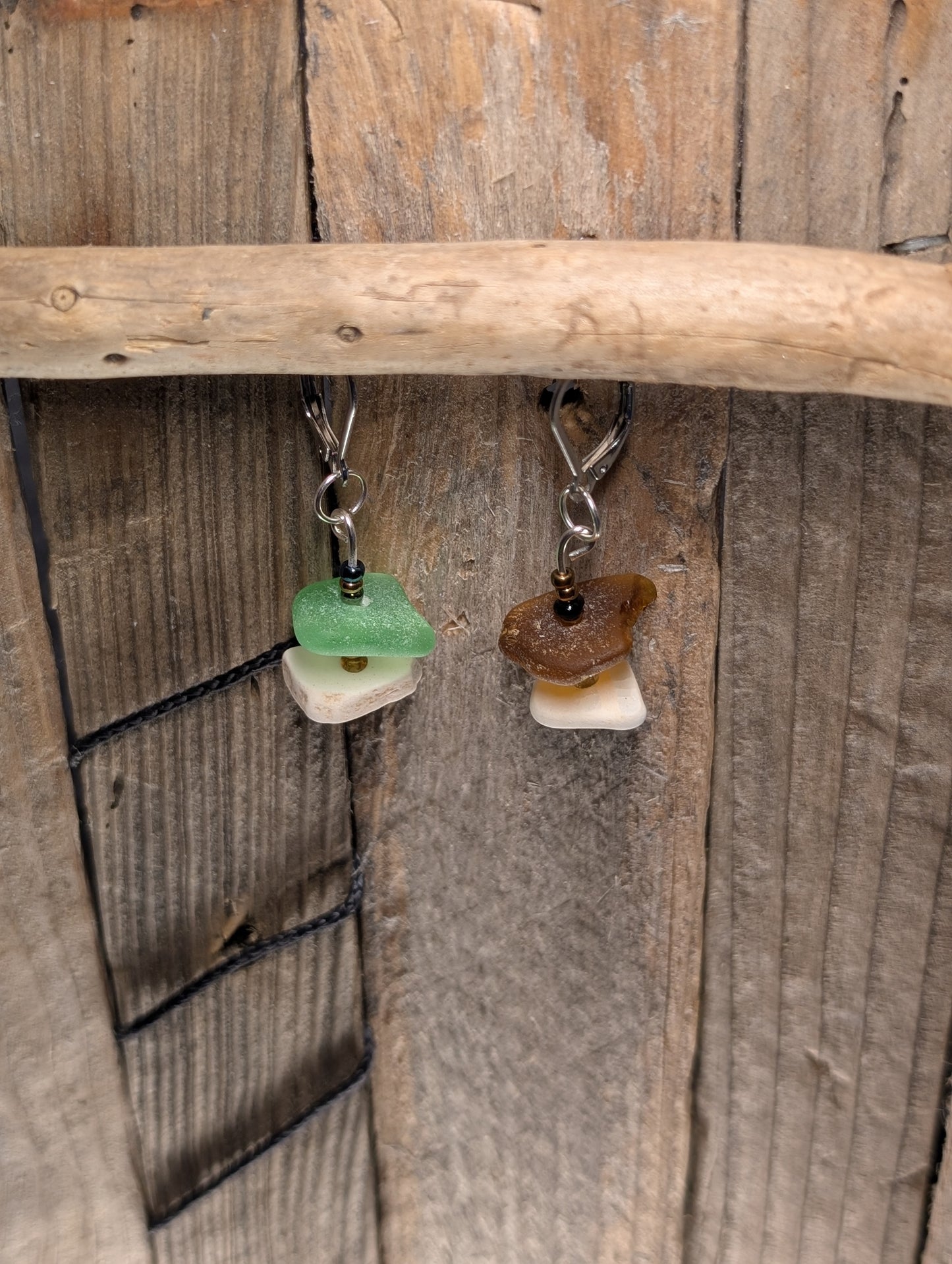 Stacked Beach Glass & Porcelain