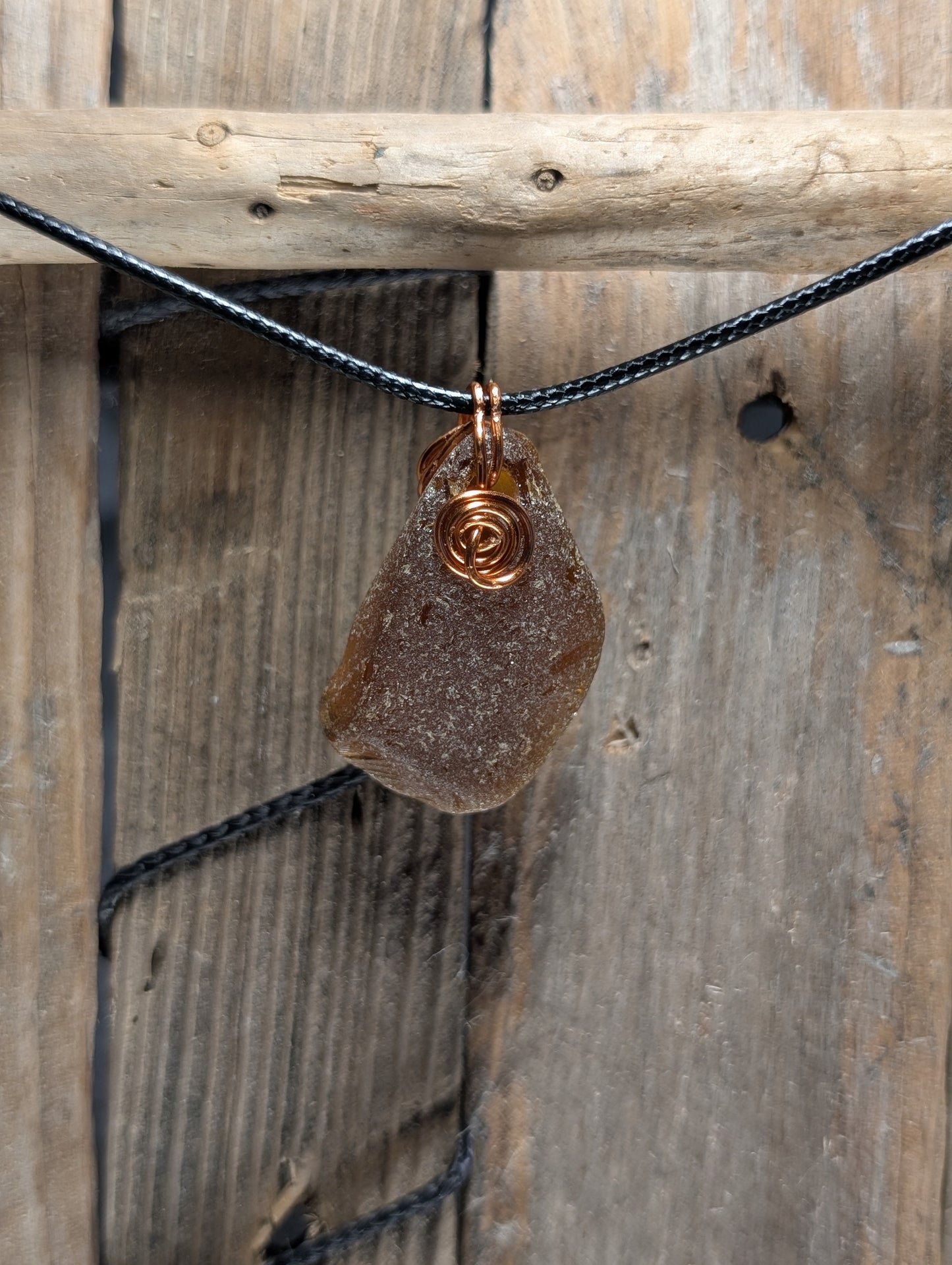 Brown Beach Glass Necklace