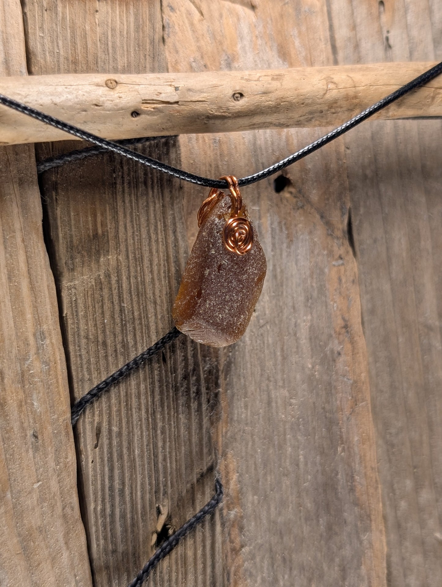 Brown Beach Glass Necklace