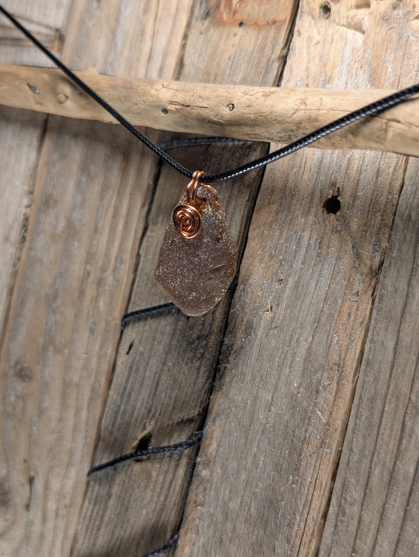 Brown Beach Glass Necklace