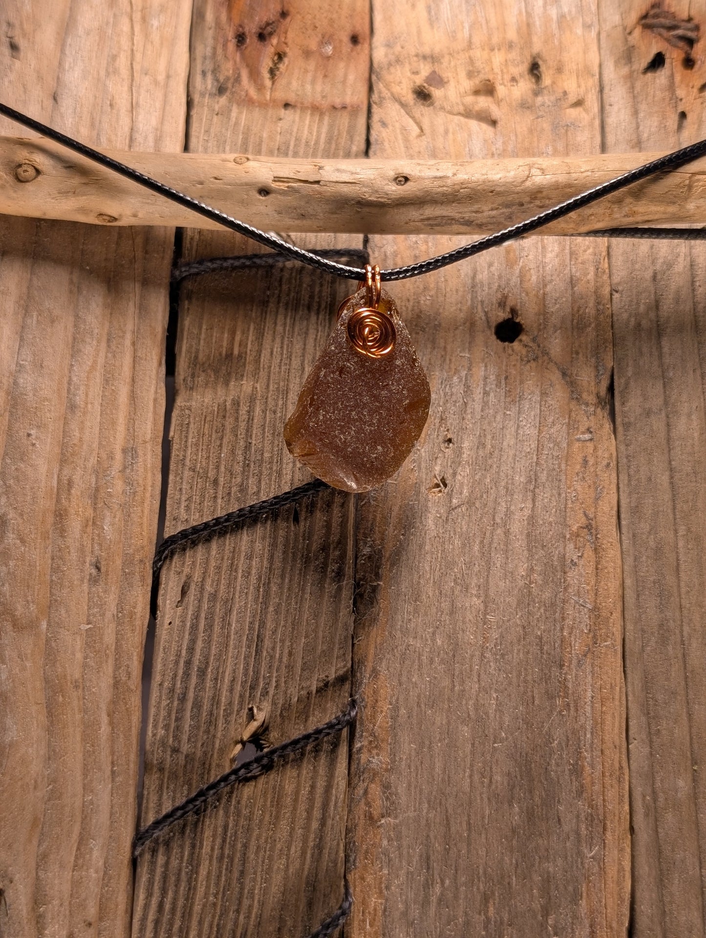 Brown Beach Glass Necklace