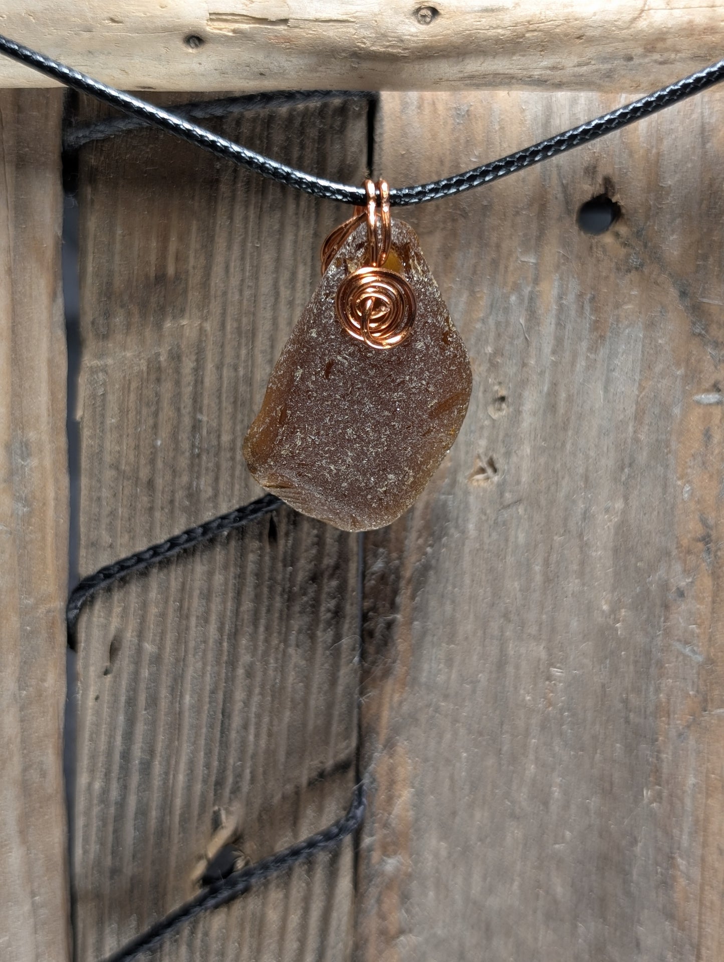 Brown Beach Glass Necklace