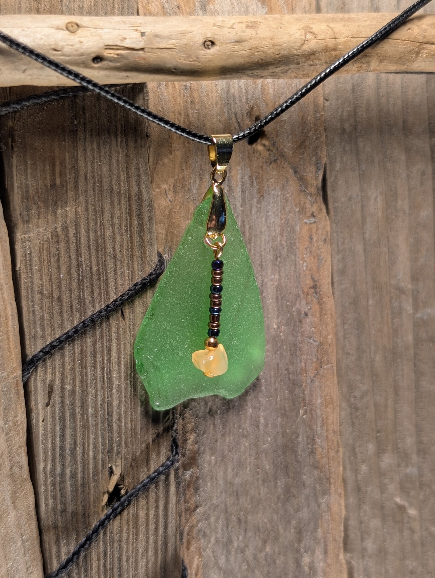 Green Beach Glass Necklace