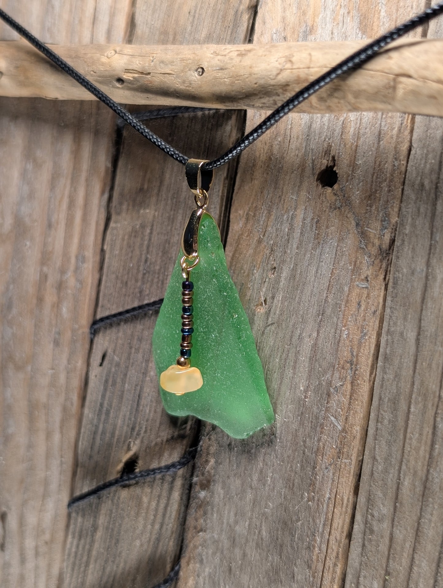 Green Beach Glass Necklace