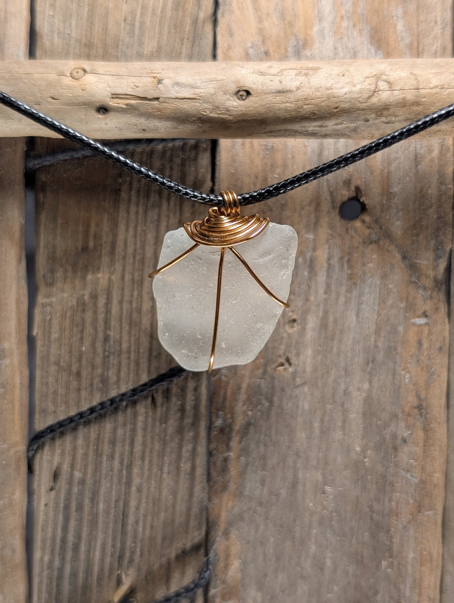 White Beach Glass Necklace