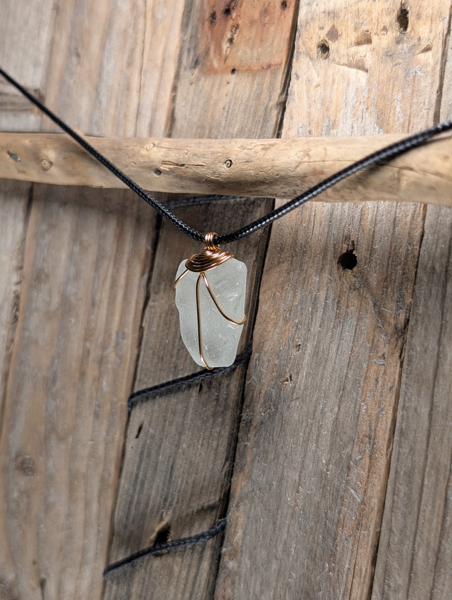 White Beach Glass Necklace