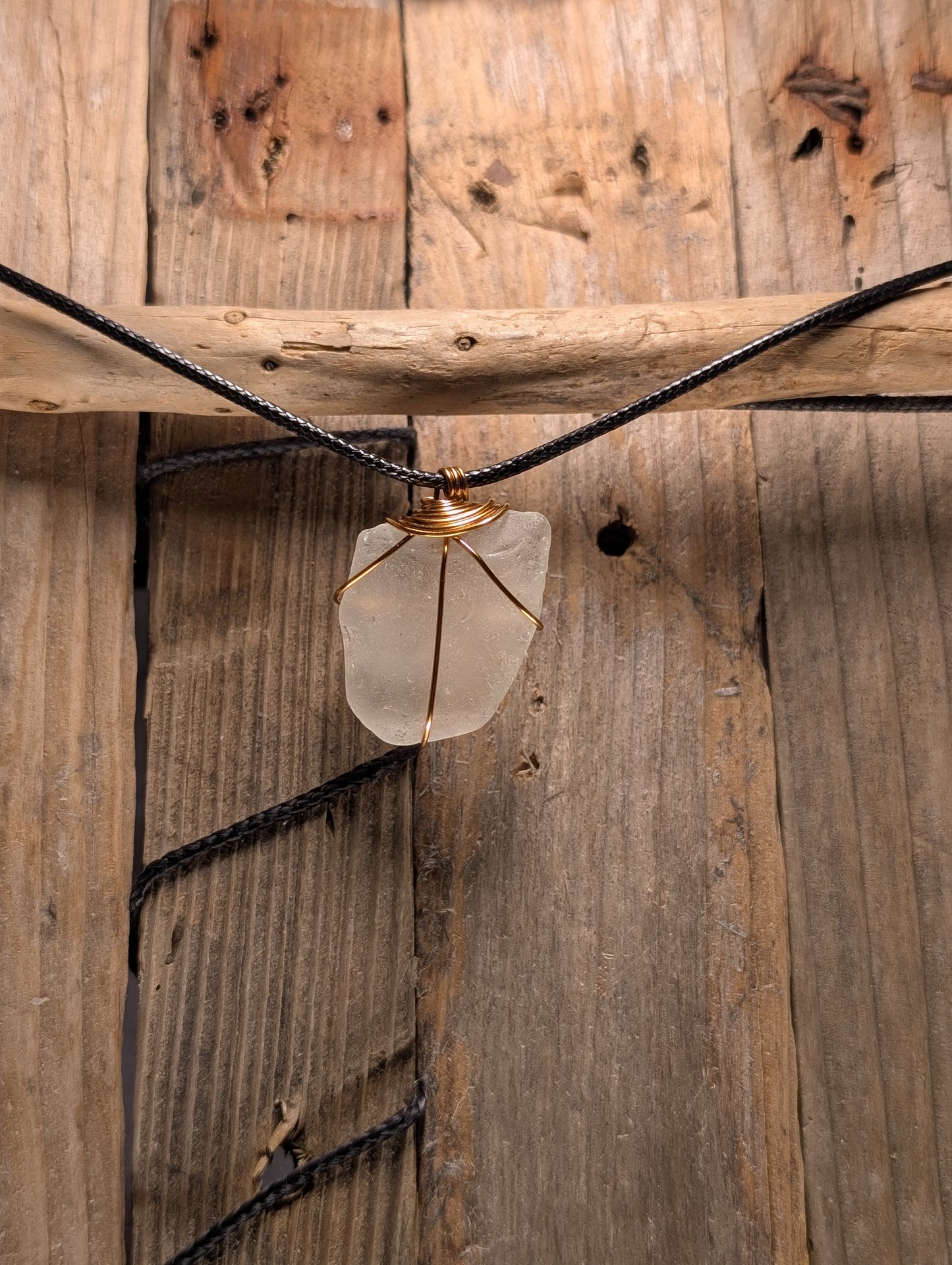 White Beach Glass Necklace