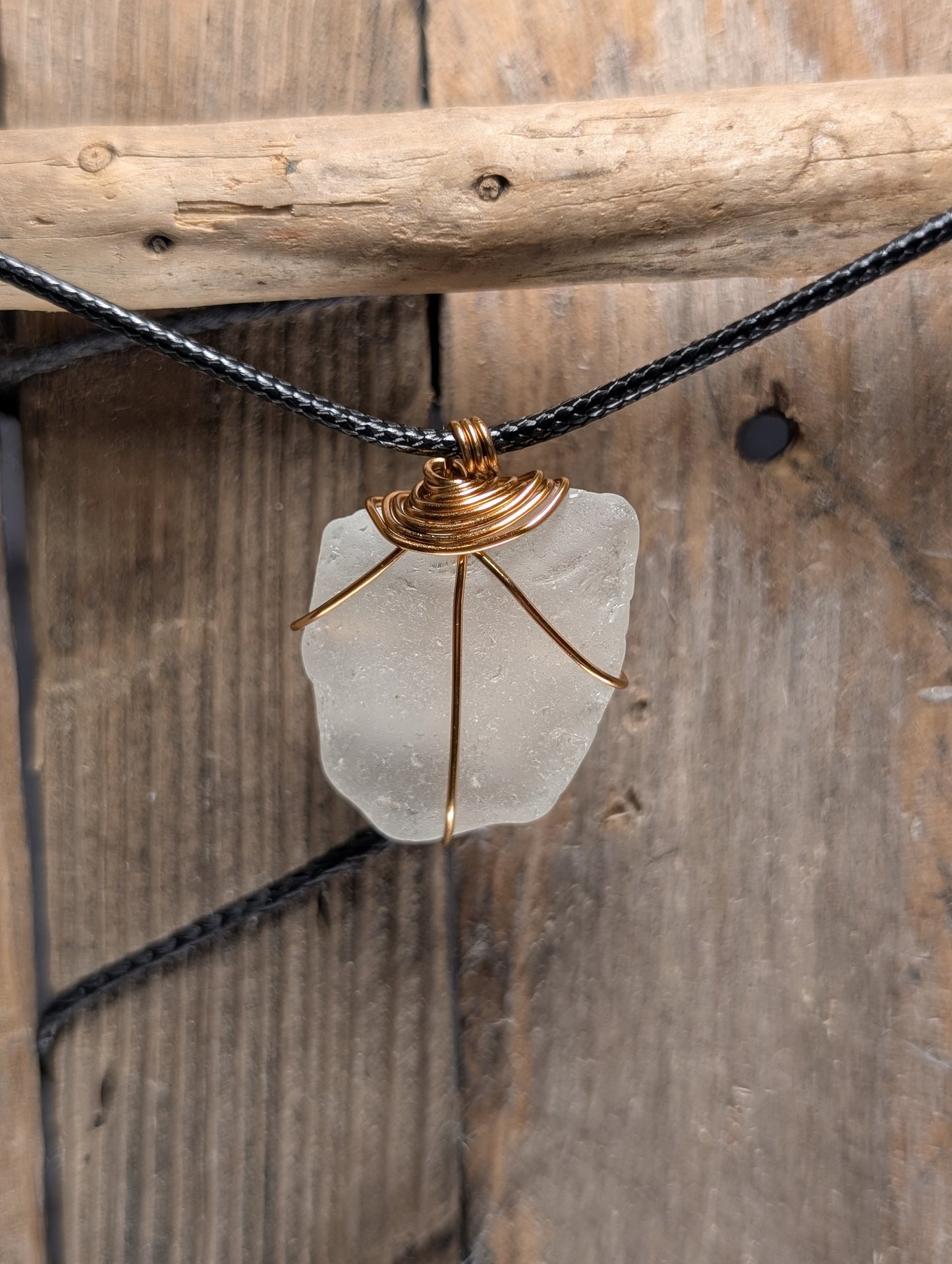 White Beach Glass Necklace