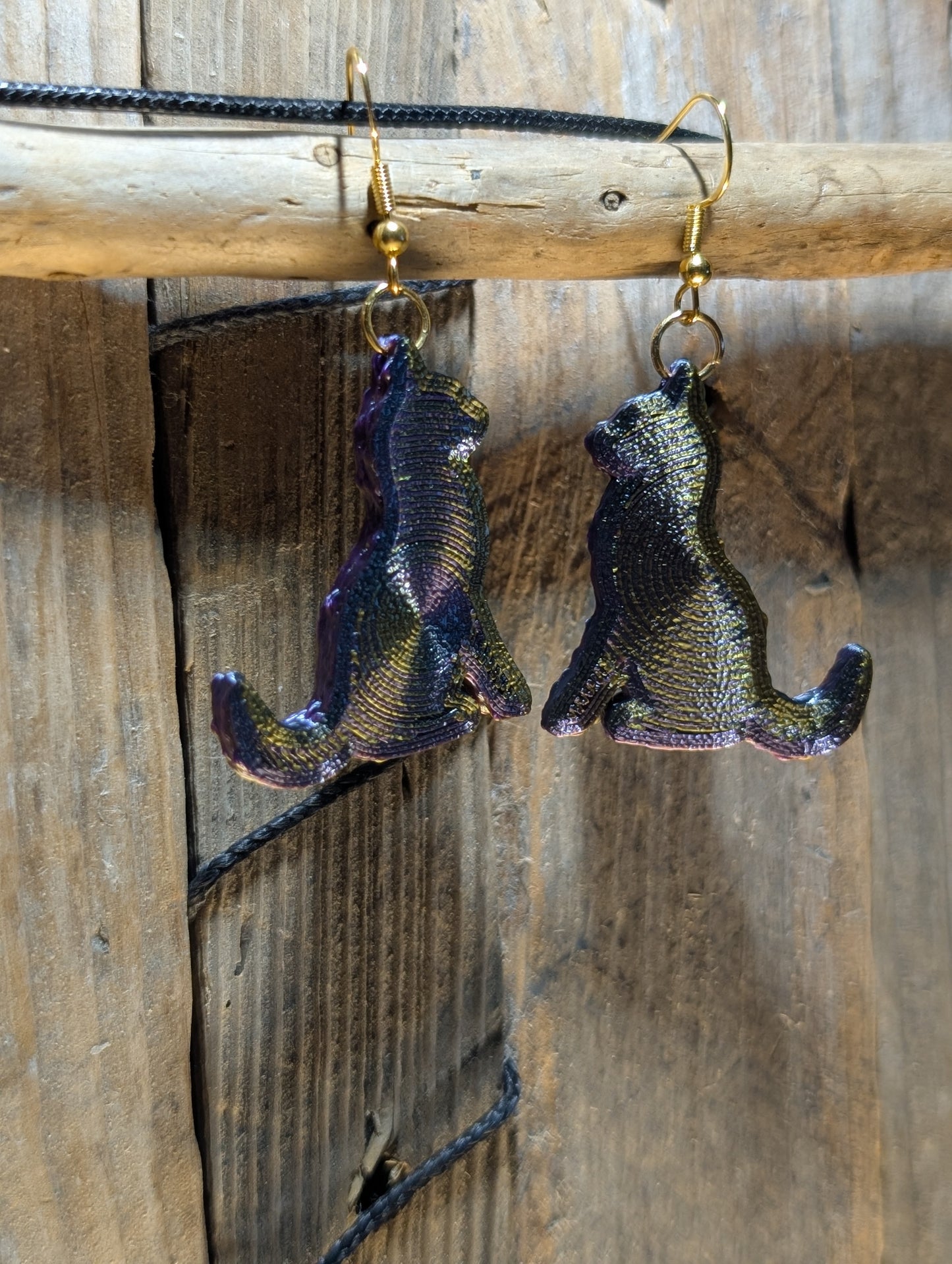 Cat Earrings with Fuzzy Skin