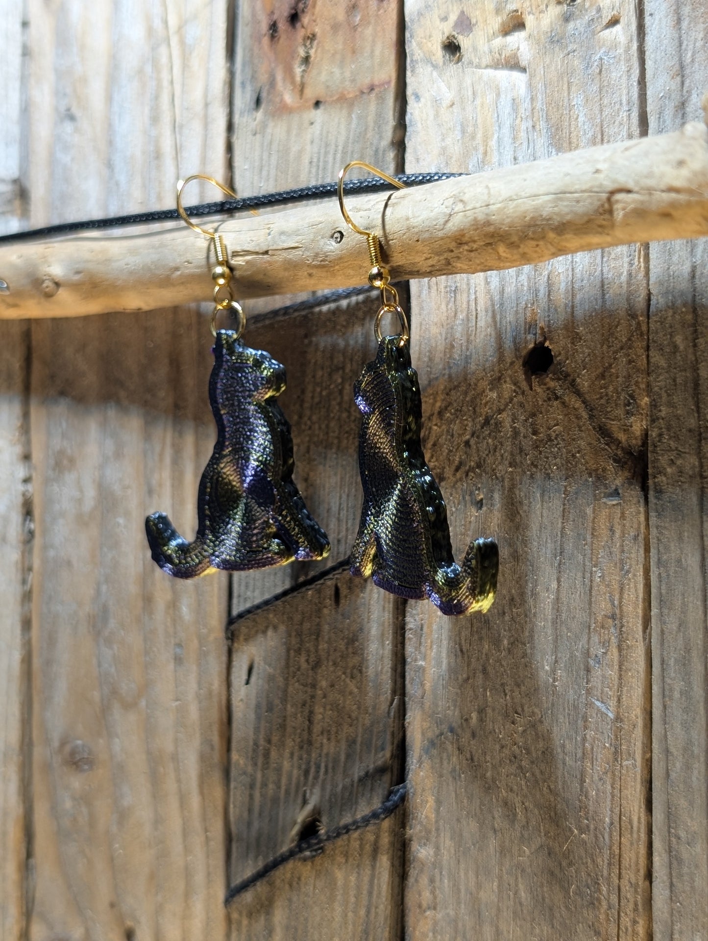 Cat Earrings with Fuzzy Skin