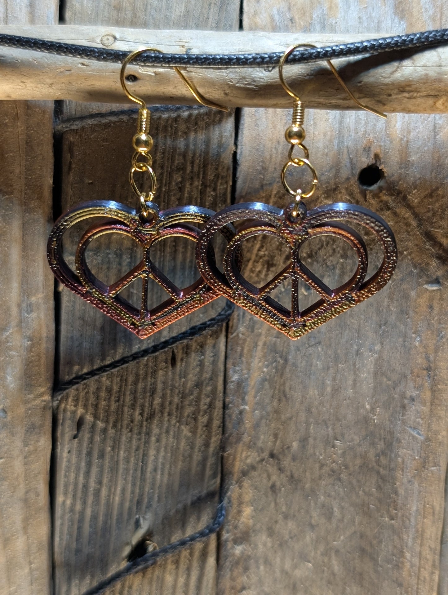 Peace Heart Earrings