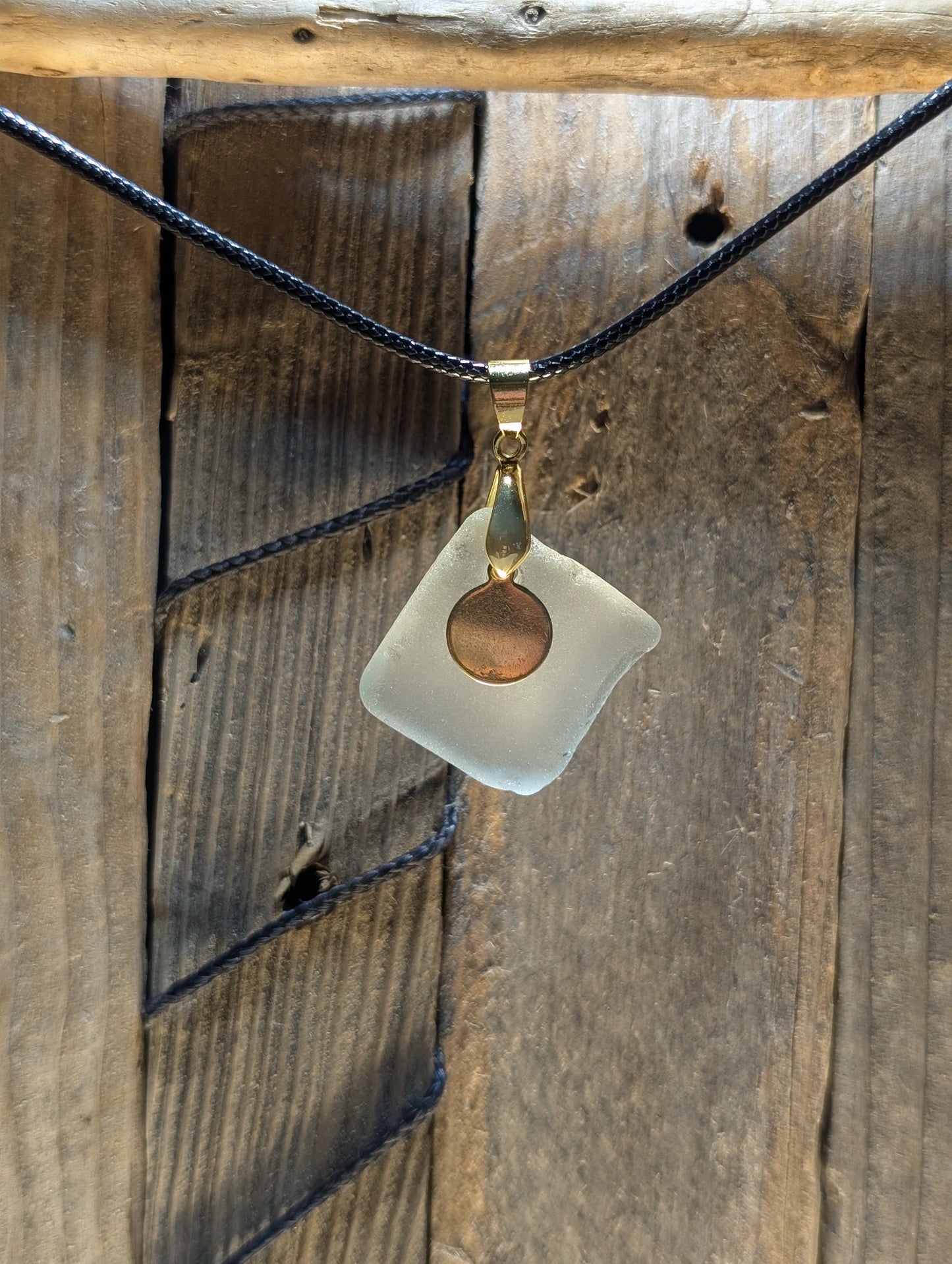 White Beach Glass Necklace