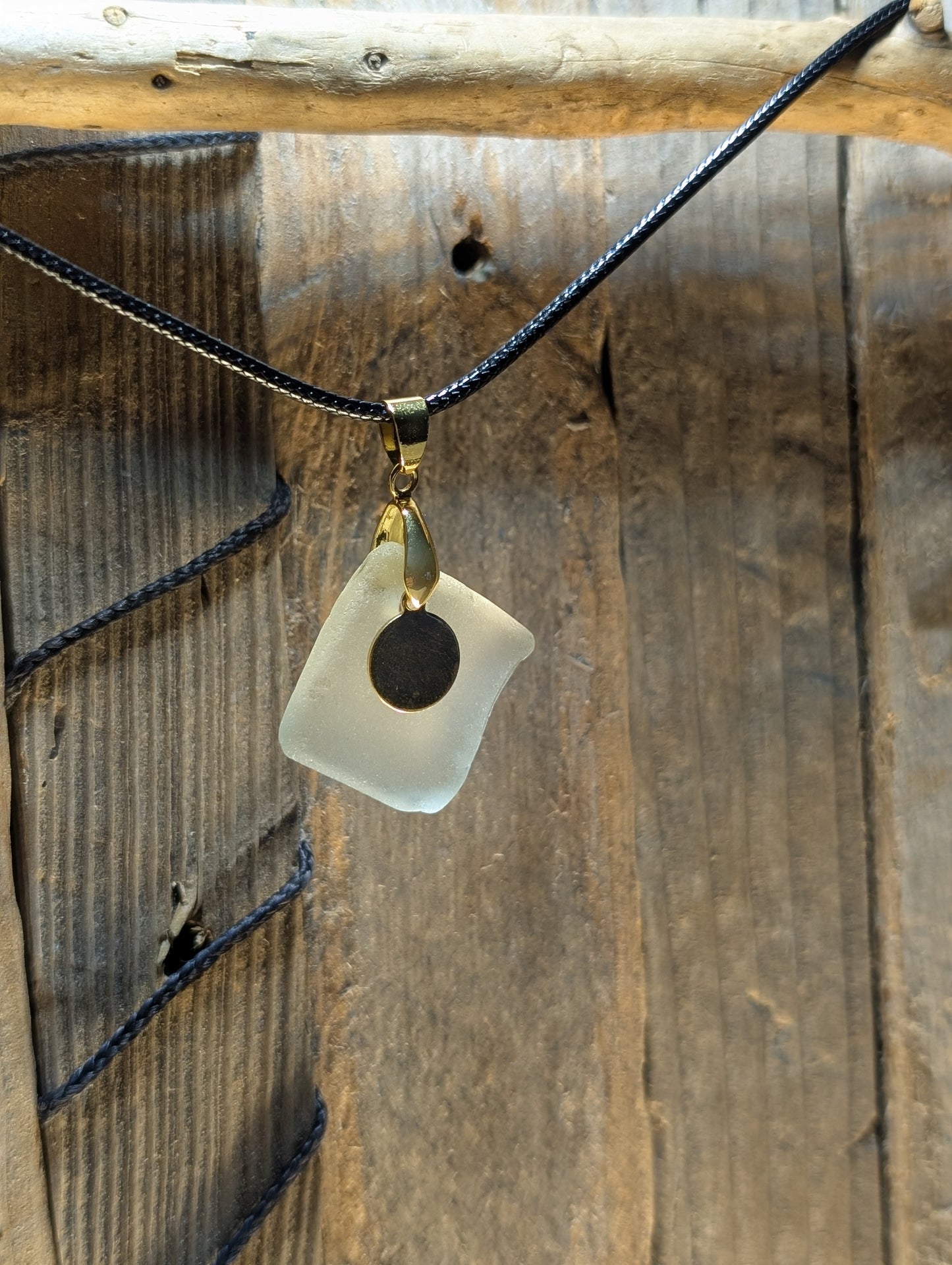 White Beach Glass Necklace