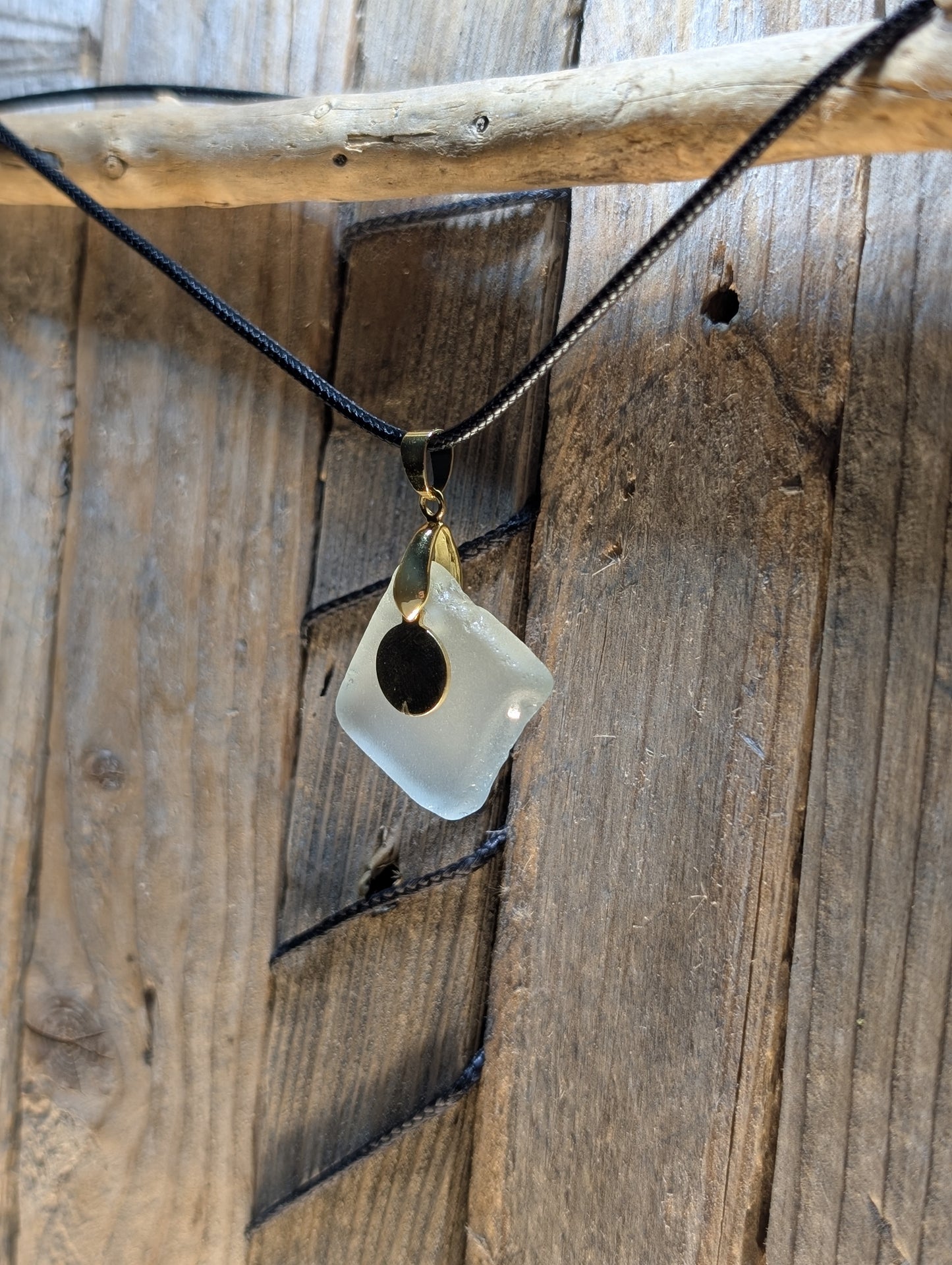 White Beach Glass Necklace