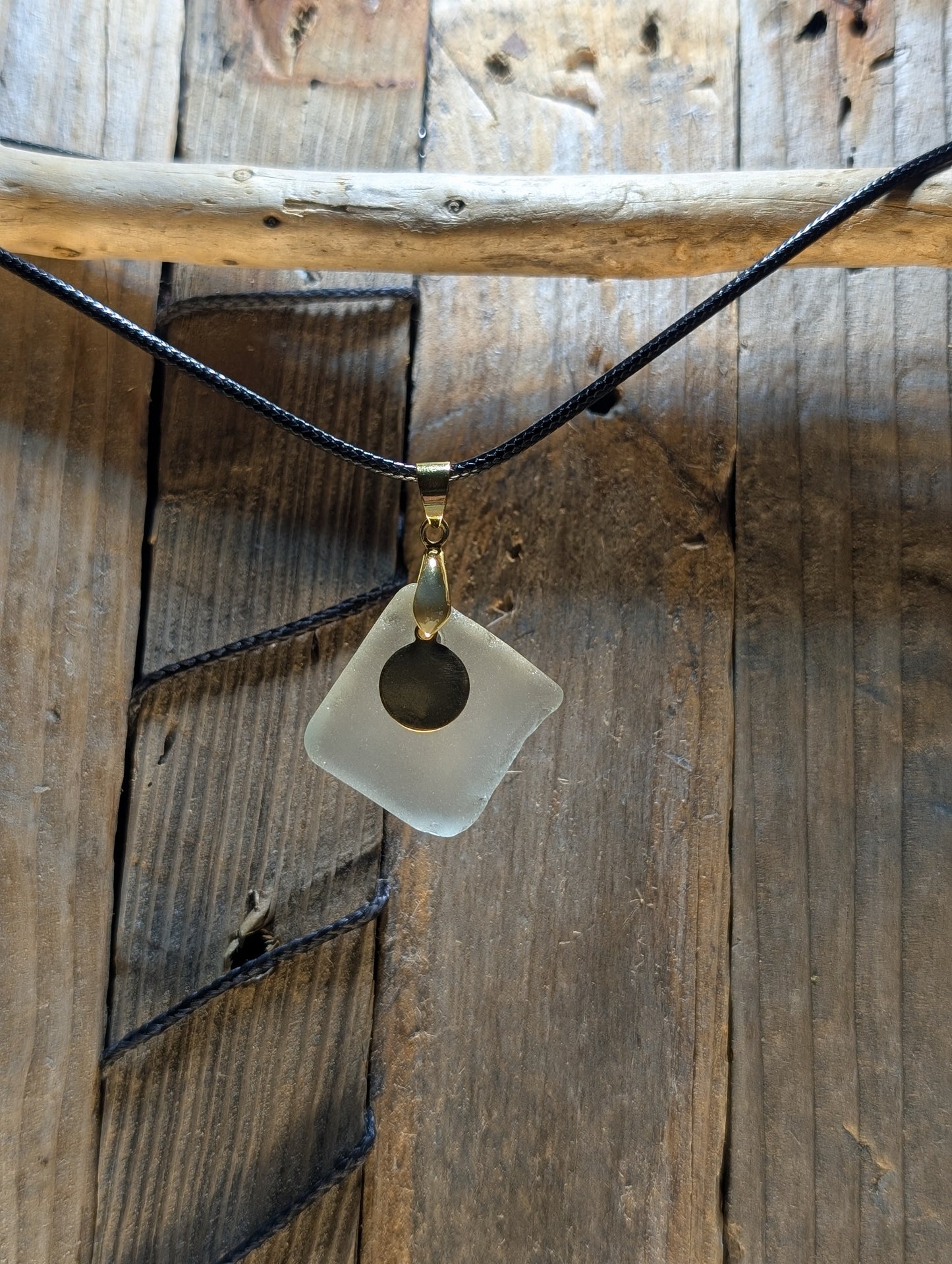 White Beach Glass Necklace