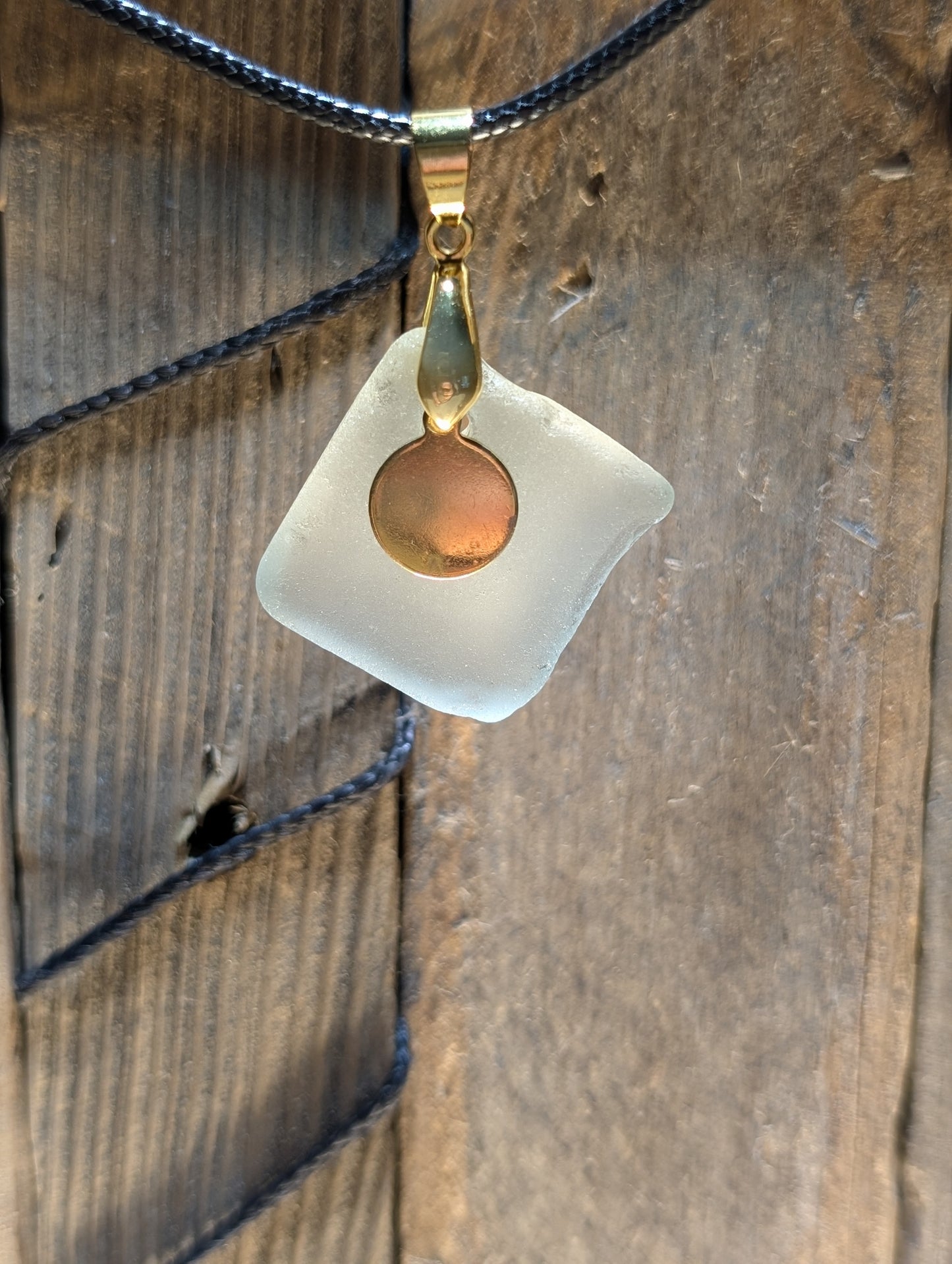 White Beach Glass Necklace