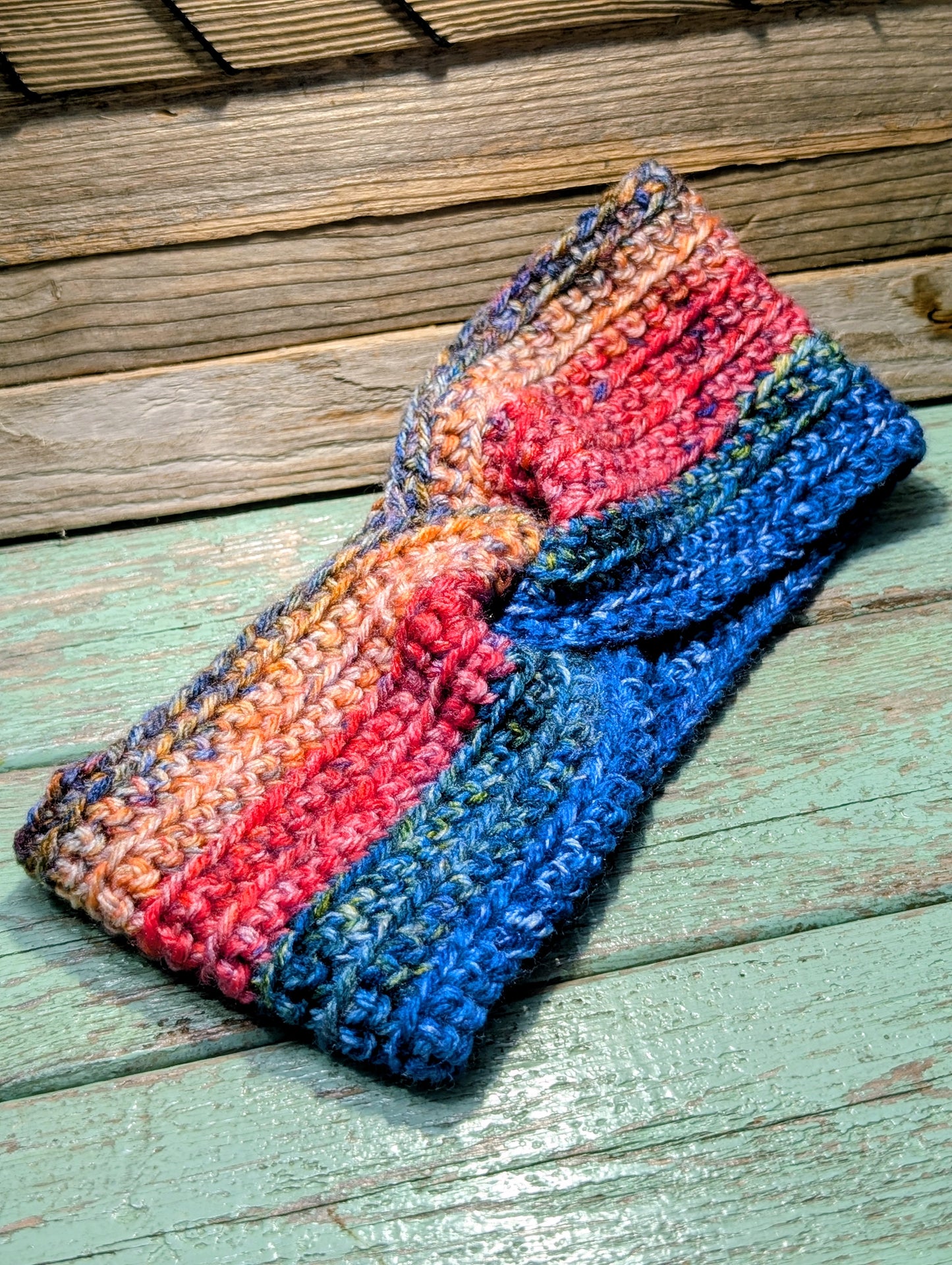 Sunset twist crochet headband