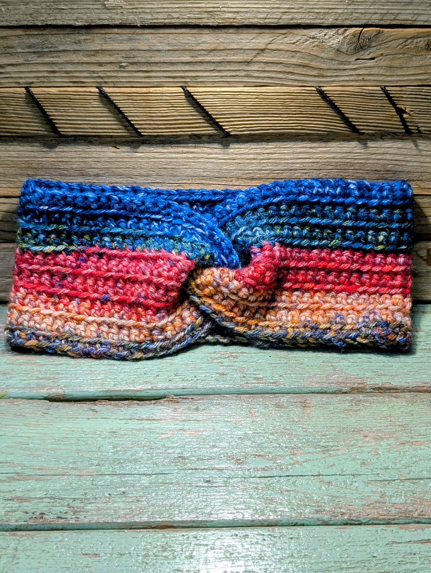 Sunset twist crochet headband