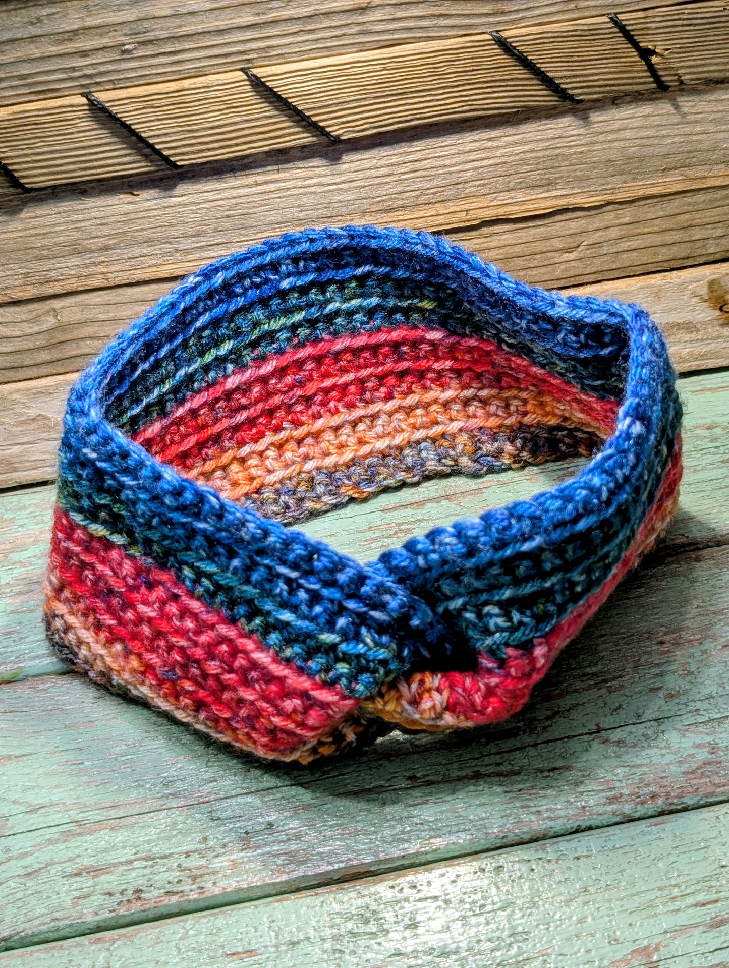 Sunset twist crochet headband