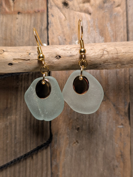 Light Blue Beach Glass Earrings