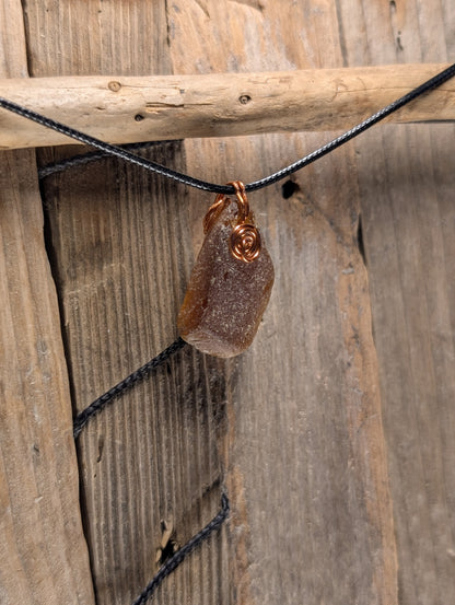 Brown Beach Glass Necklace