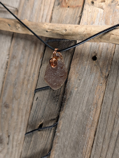 Brown Beach Glass Necklace