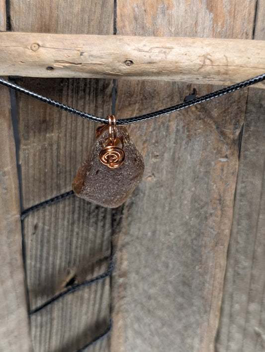Brown Beach Glass Necklace