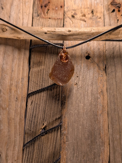 Brown Beach Glass Necklace