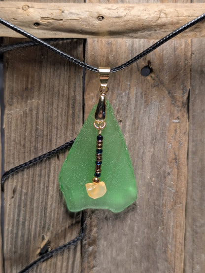 Green Beach Glass Necklace