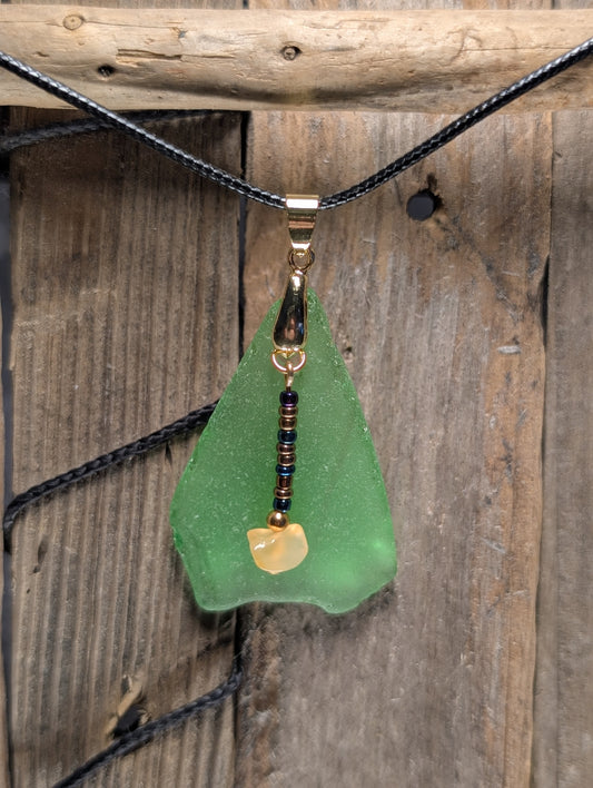 Green Beach Glass Necklace