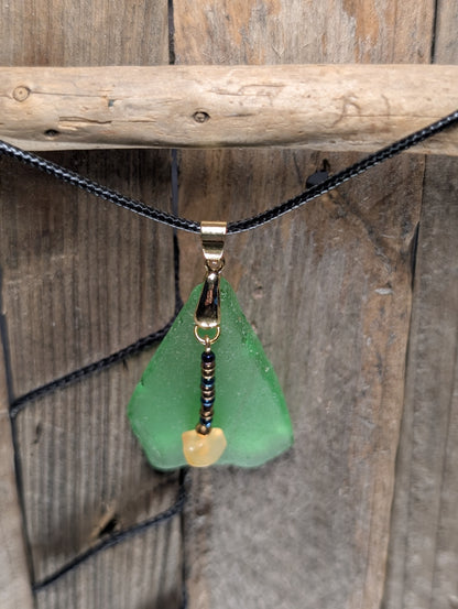 Green Beach Glass Necklace