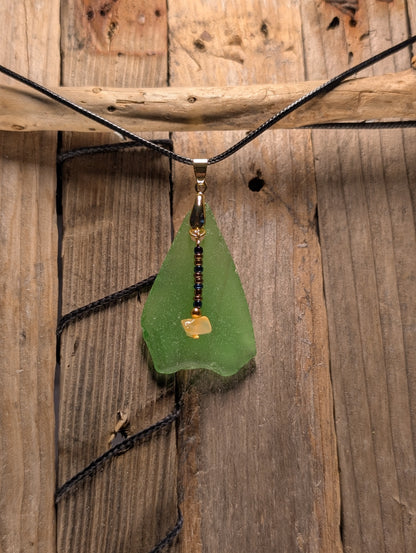 Green Beach Glass Necklace