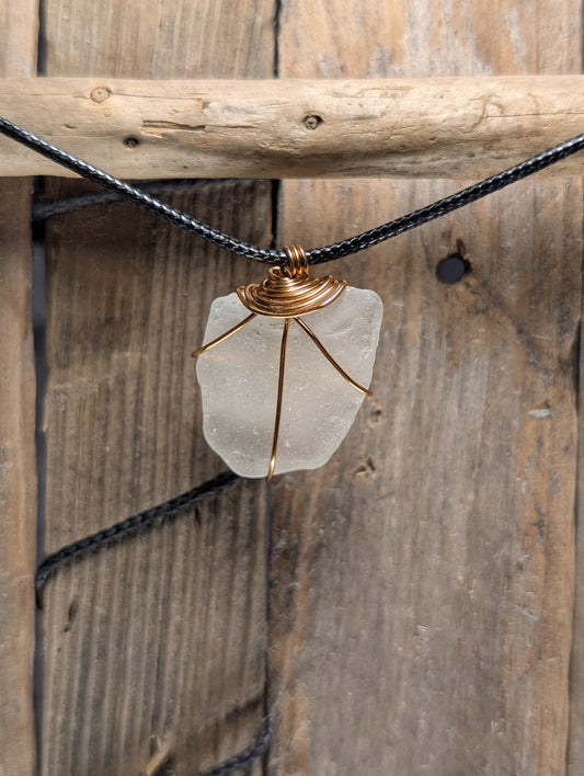 White Beach Glass Necklace