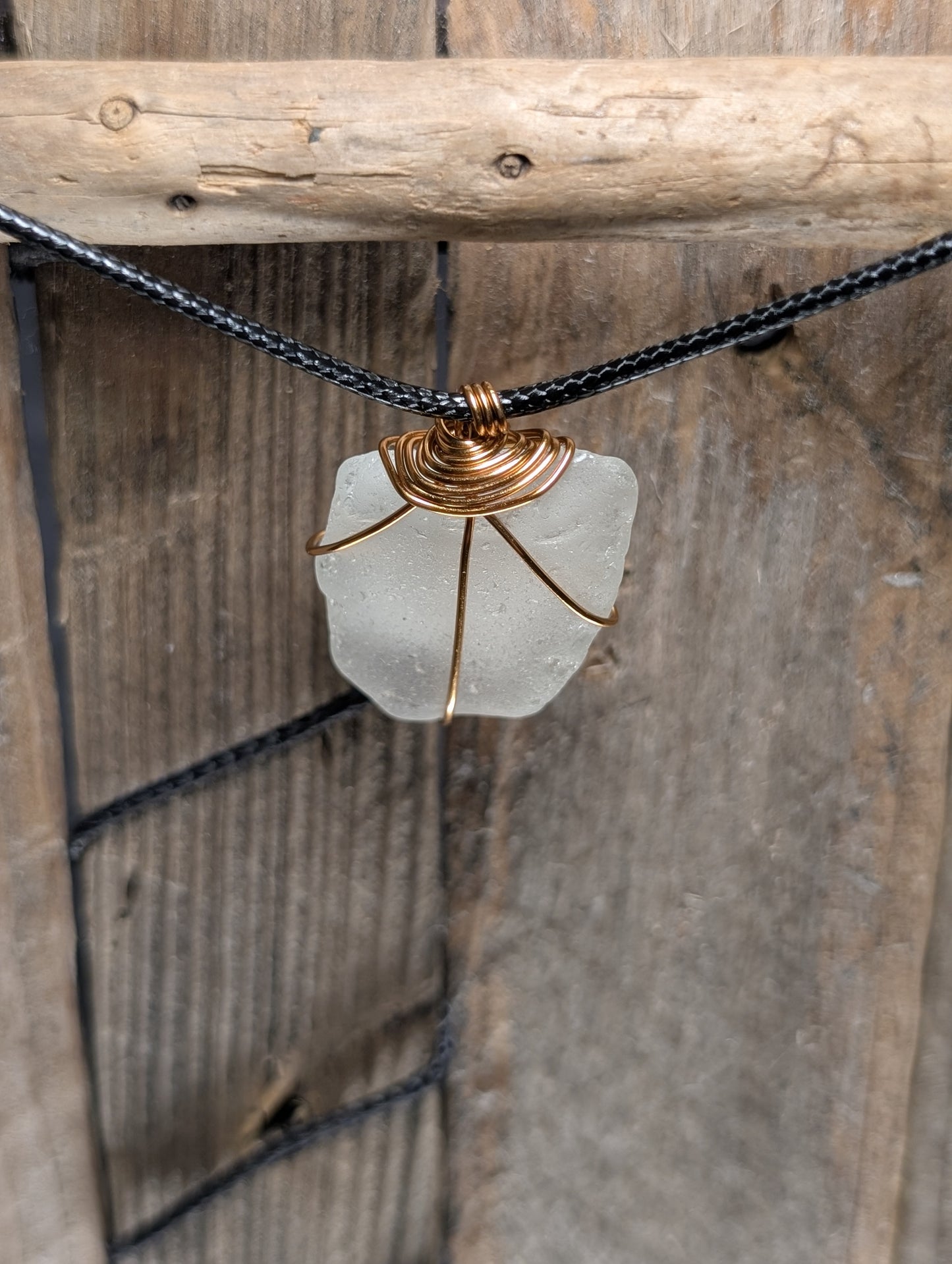 White Beach Glass Necklace