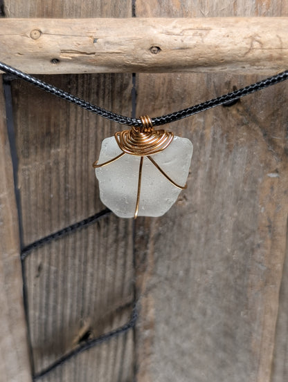 White Beach Glass Necklace