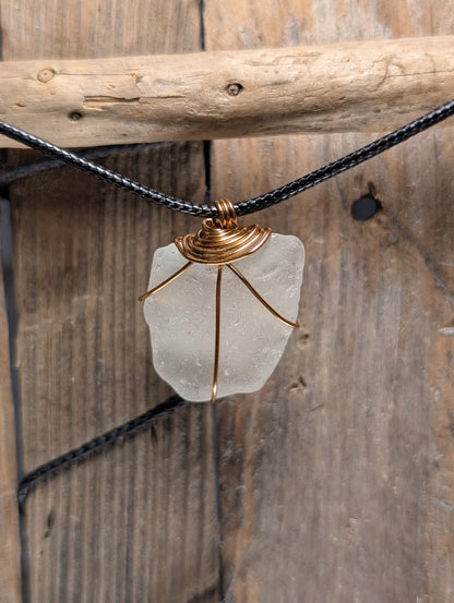 White Beach Glass Necklace