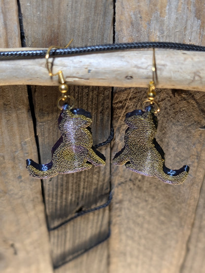 Cat Earrings with Fuzzy Skin