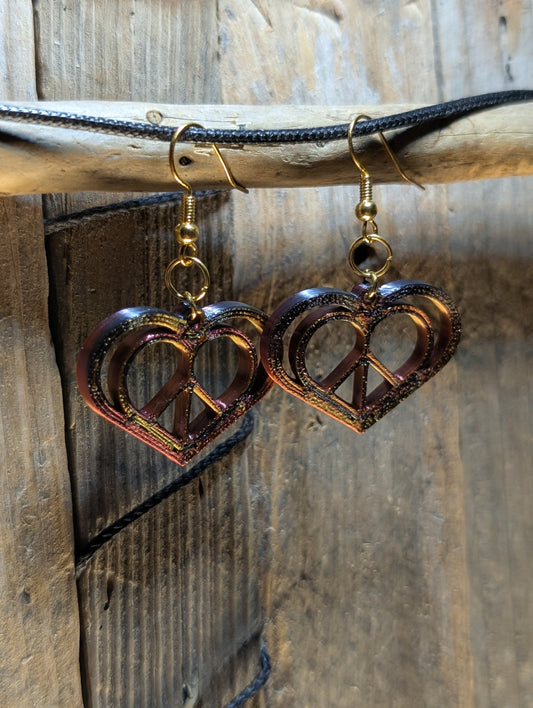 Peace Heart Earrings