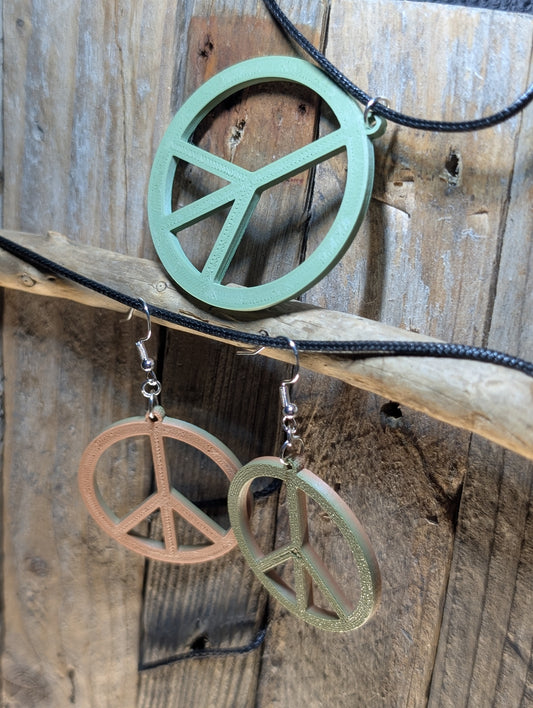 Peace Necklace & Earring Set
