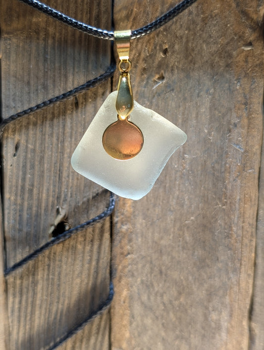 White Beach Glass Necklace