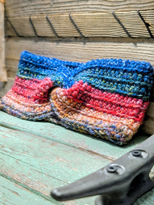 Sunset twist crochet headband