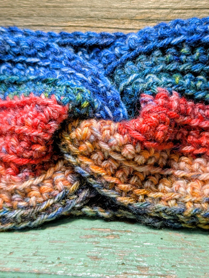Sunset twist crochet headband