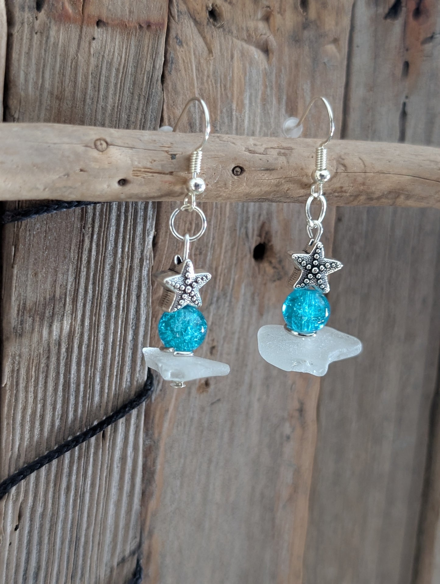 Starfish Beach Glass Earrings