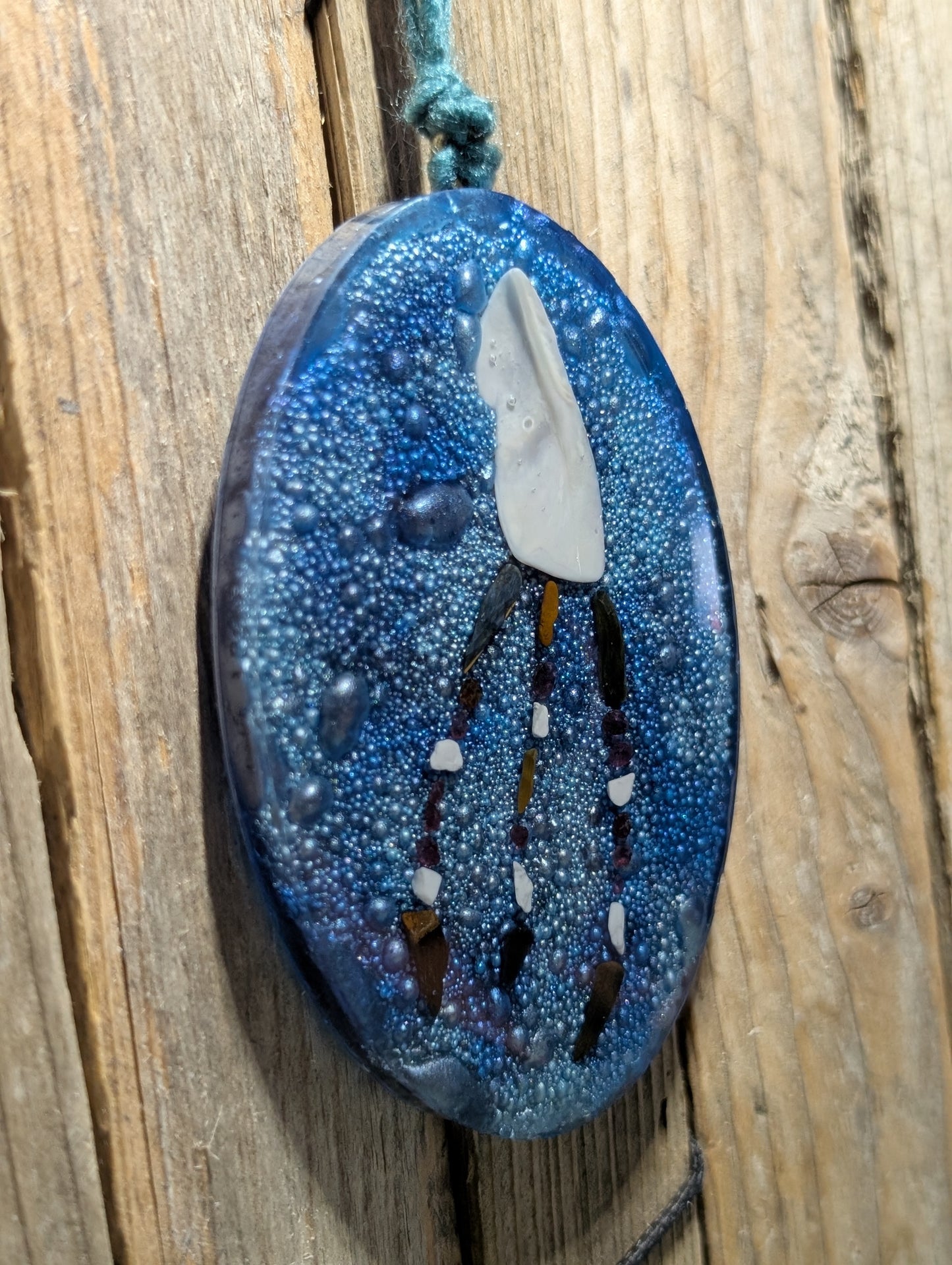 Beach Glass & Wampum Shell Squid